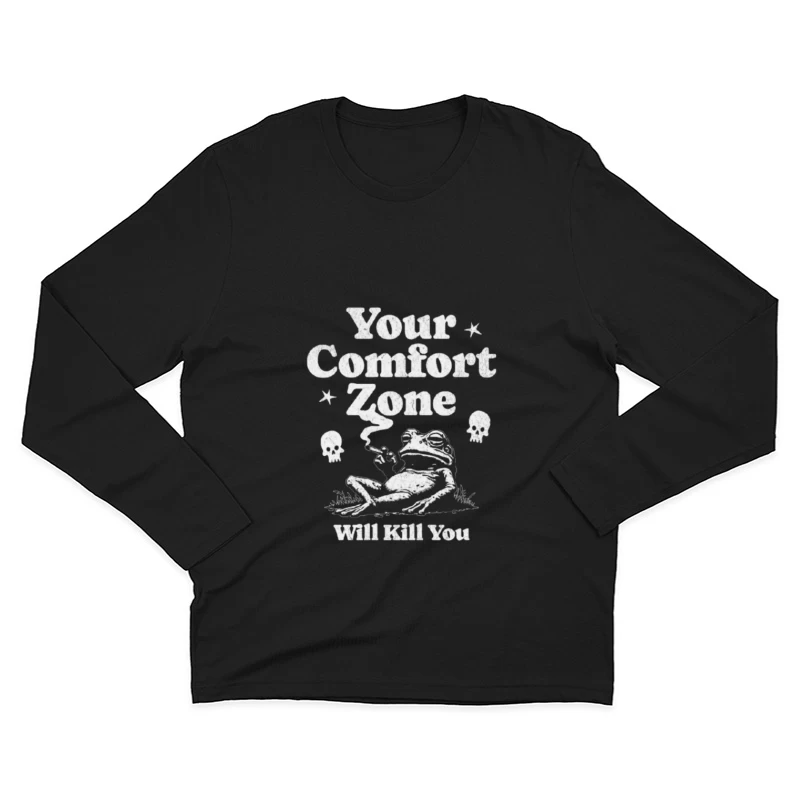 Comfort Zone Typography with Playful Dinosaur Design Male Long Sleeve T-Shirt