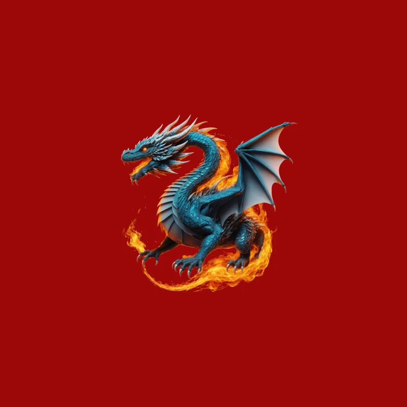 Mythical Fire-Breathing Dragon Desk Mat
