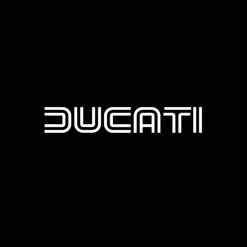 Minimalist Ducati Logo Design in White Pin