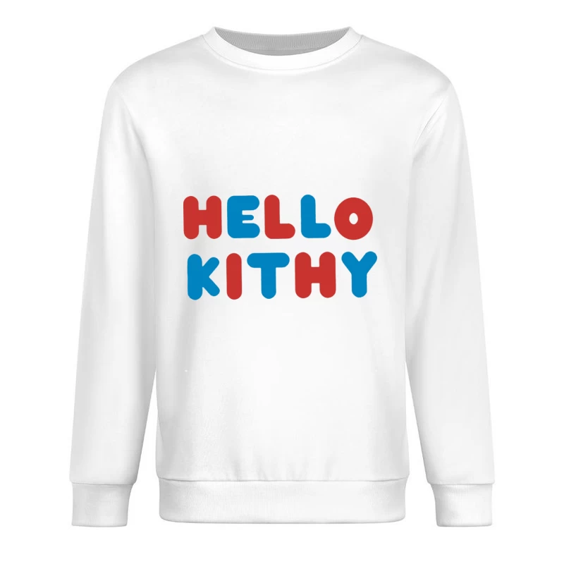 Bunter Schriftzug Hello Kithy Herren Pullover Sweatshirt
