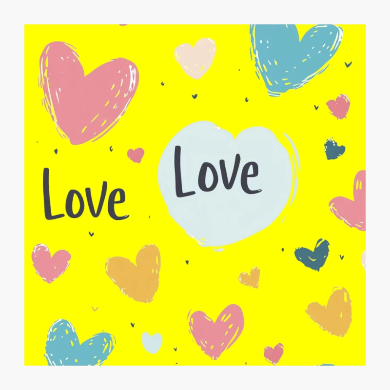 Cute Pastel Love Hearts Illustration Pattern Pin