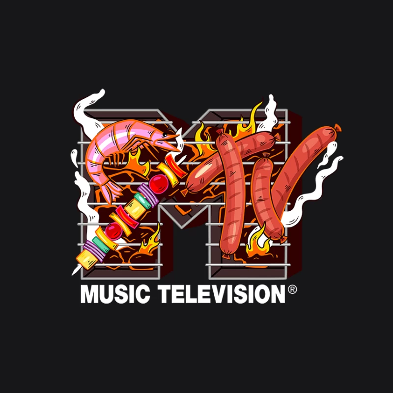 BBQ-Themen-MTV-Logo Herren Pullover Hoodie