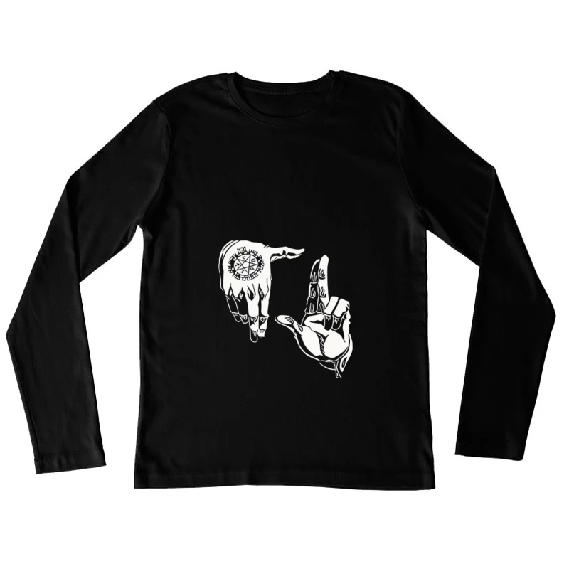 Gestes Mystiques avec Symboles Femme Manches Longues T-Shirt