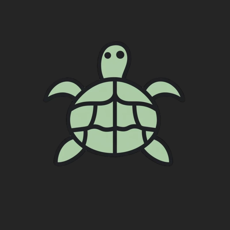 Simple Green Cartoon Turtle Icon Male Pullover Sweatshirt