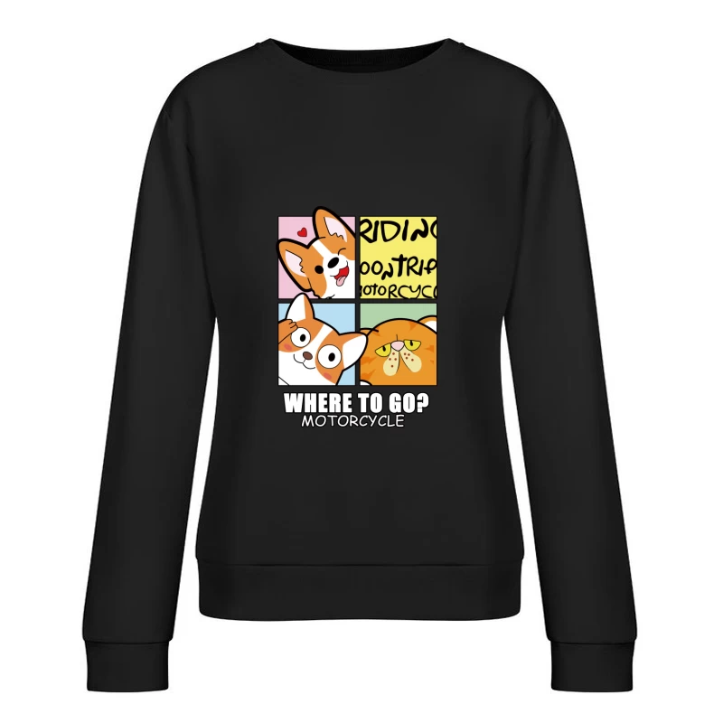 Niedliche Tiere auf Abenteuerreise Damen Pullover Sweatshirt