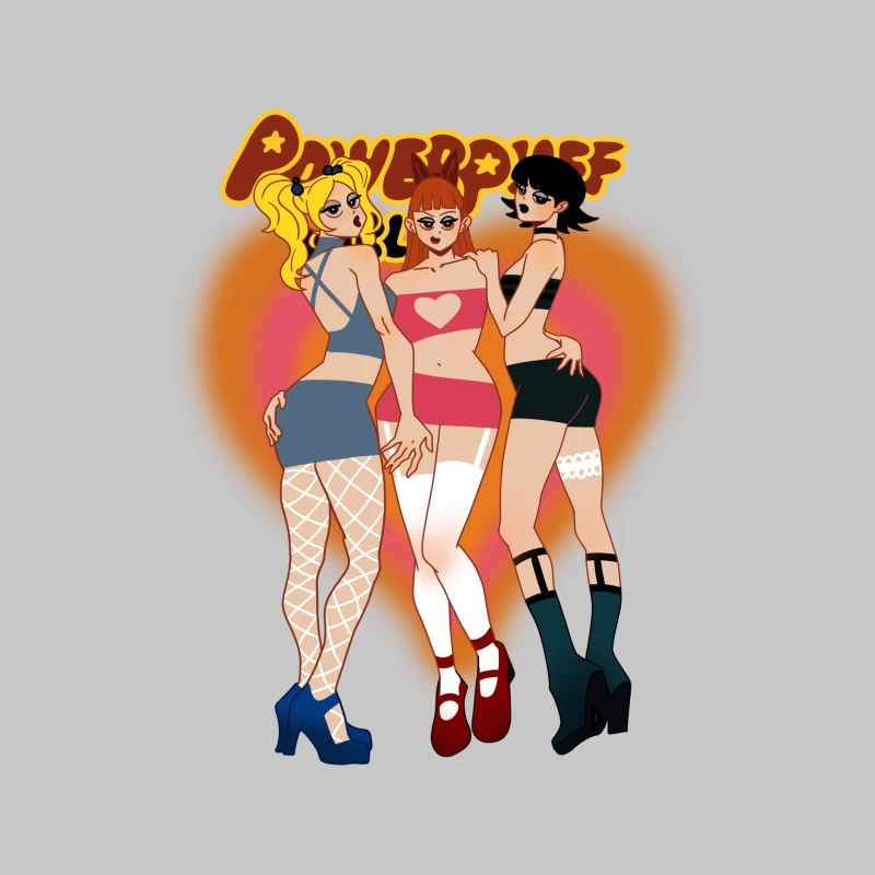 Stilvolle Powerpuff Girls Herren Langarm T-Shirt