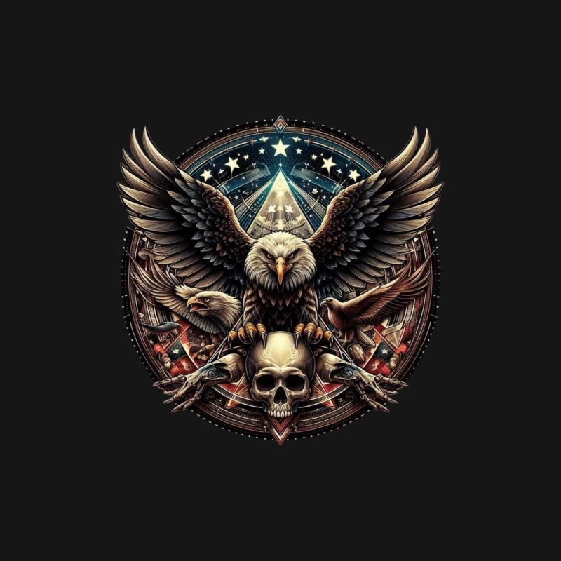 Eagle and Skull Symbolism in Fantasy Art Male Long Sleeve T-Shirt