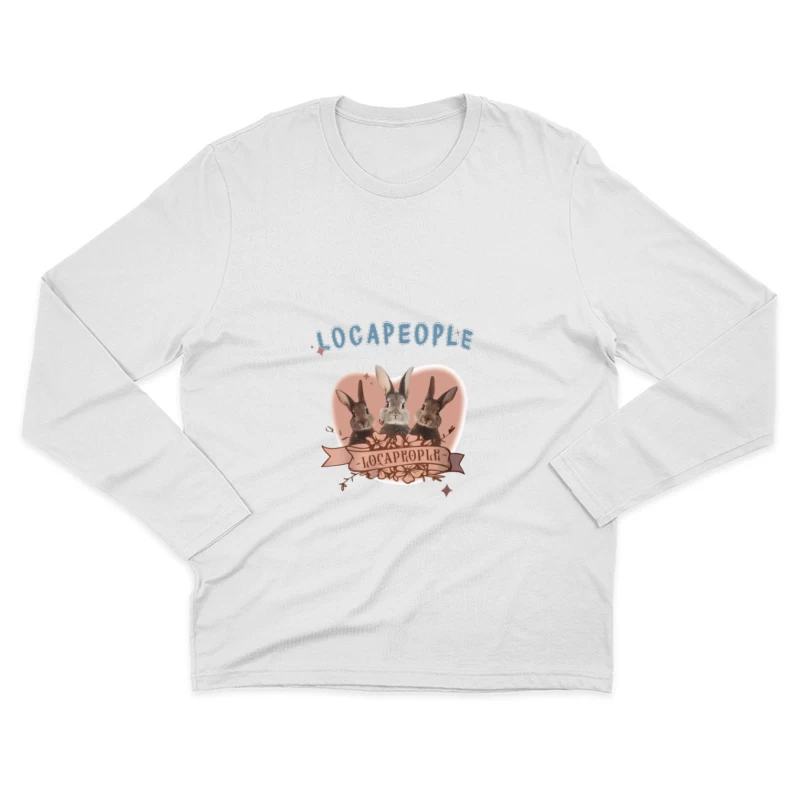 Lustiges Hasen-Design Herren Langarm T-Shirt