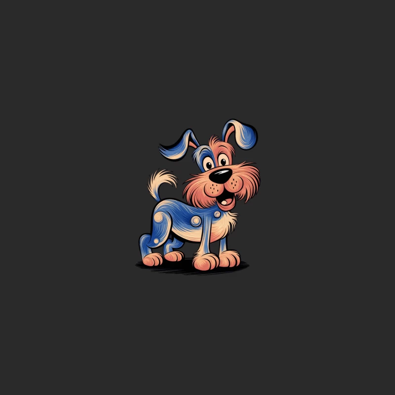 Cheerful Cartoon Dog: Colorful and Cute Animated Pet Illustration Baseball Cap