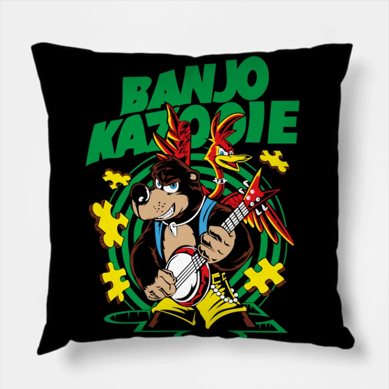 Banjo-Kazooie Animated Character Art Throw Pillow