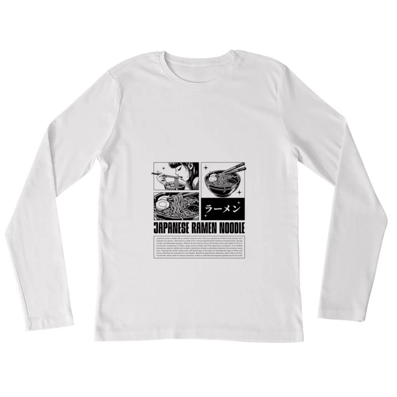 Japanische Instantnudeln Illustration Damen Langarm T-Shirt