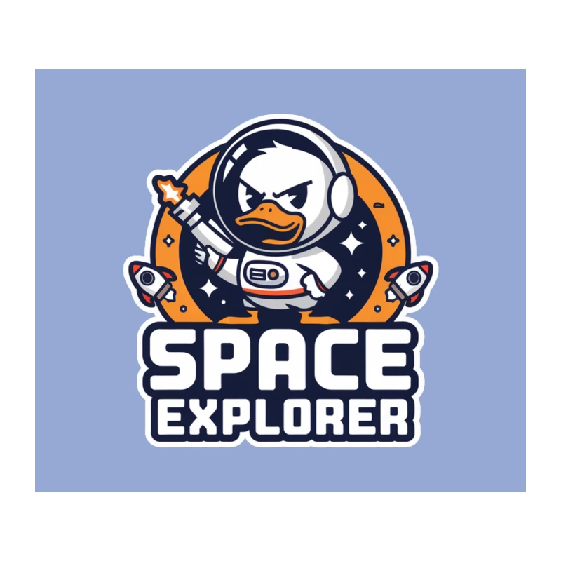 Cute Duck Astronaut Space Explorer Logo Tapestry