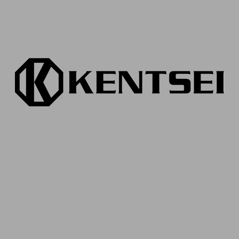 Kensei Black and White Geometric Brand Logo Male Pullover Hoodie