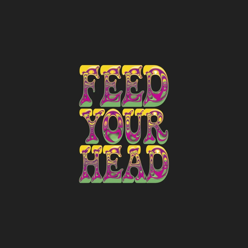 Psychedelic "Feed Your Head" Typography in 60s Style Bucket Hat