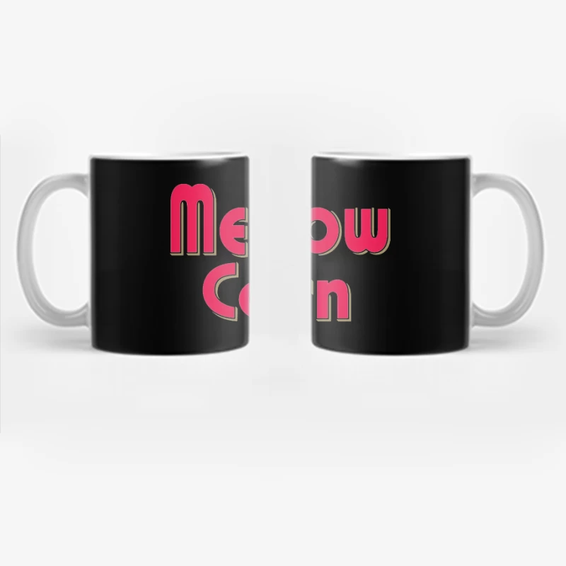 Retro Pink "Mellow Corn" Typography Logo Design Coffee Mug