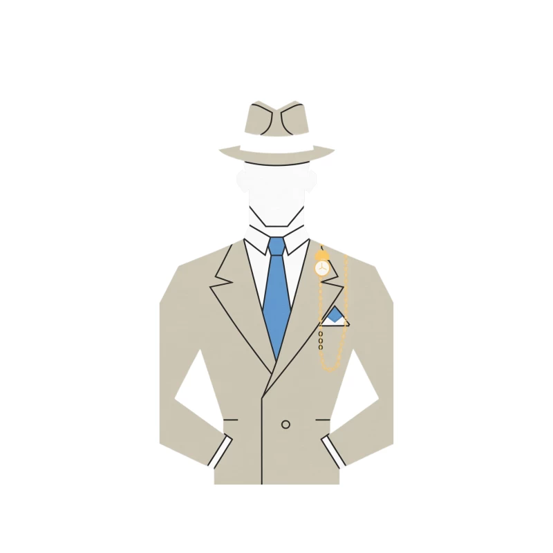Minimalist Illustration of Invisible Man in Formal Attire Tapestry