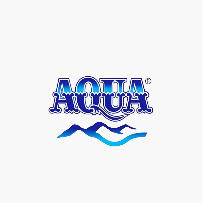 Aqua Brand Logo with Blue Wave Typography Cotton Tote Bag