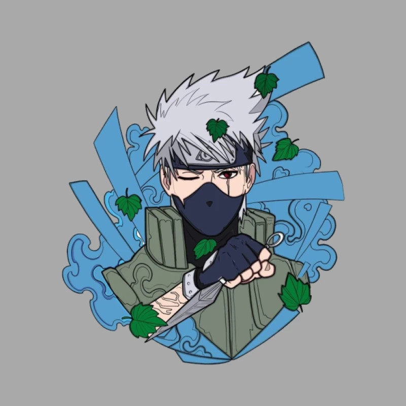 Anime Ninja Portrait Herren Pullover Hoodie