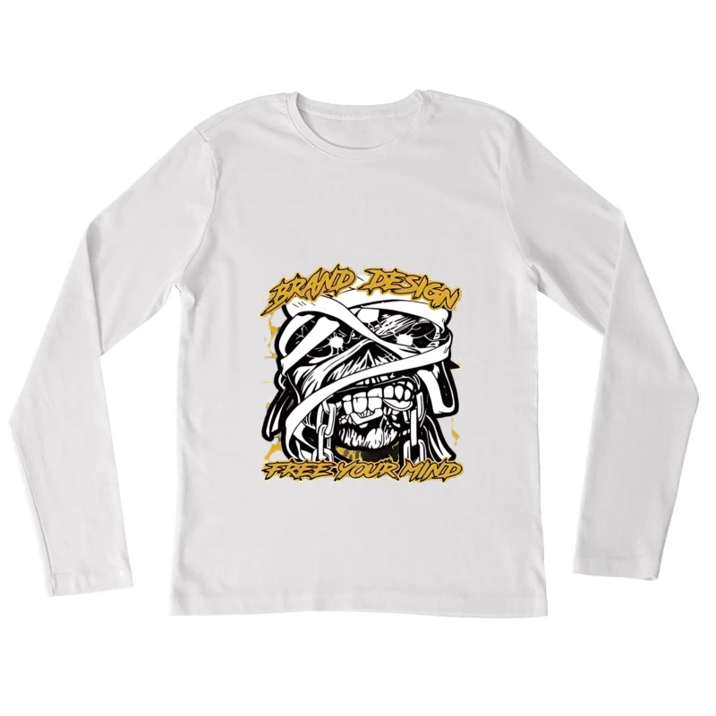 Conception de crâne créatif : Libérez votre esprit Femme Manches Longues T-Shirt