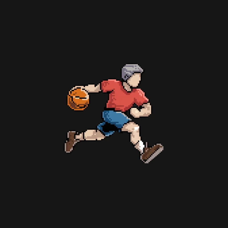 Retro Pixel Art Basketball Player in Motion Female Long Sleeve T-Shirt