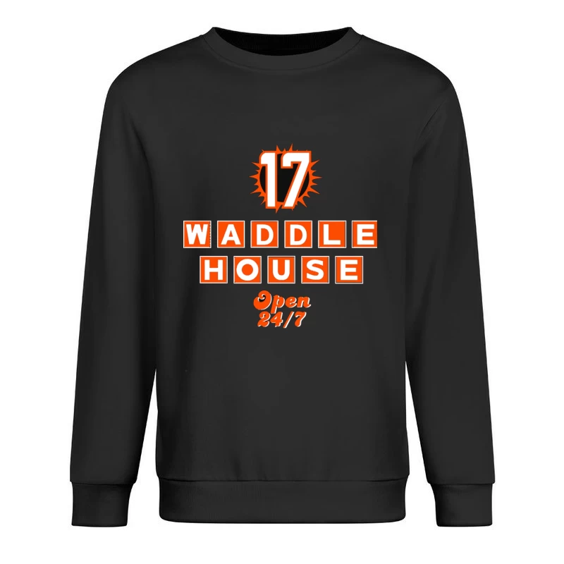 Waddle House 24/7 Restaurant Logo Design Male Pullover Sweatshirt