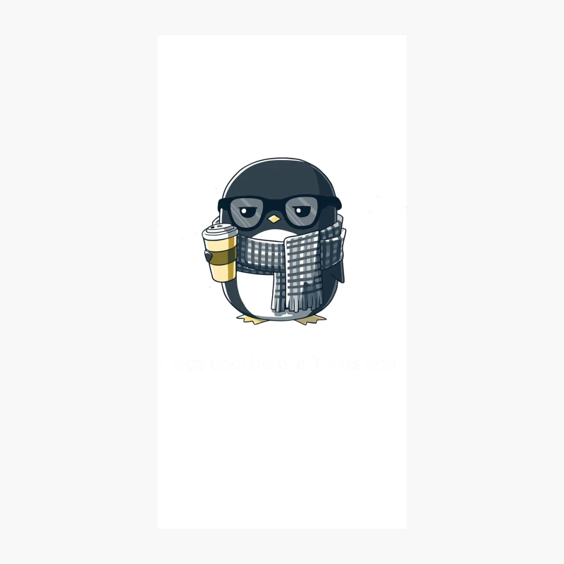 Hipster Penguin with Coffee and Winter Accessories iPhone Case