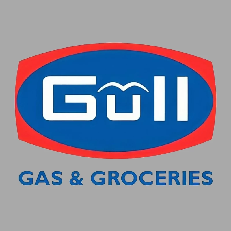 Gull Gas Station and Grocery Store Brand Logo Male Pullover Hoodie