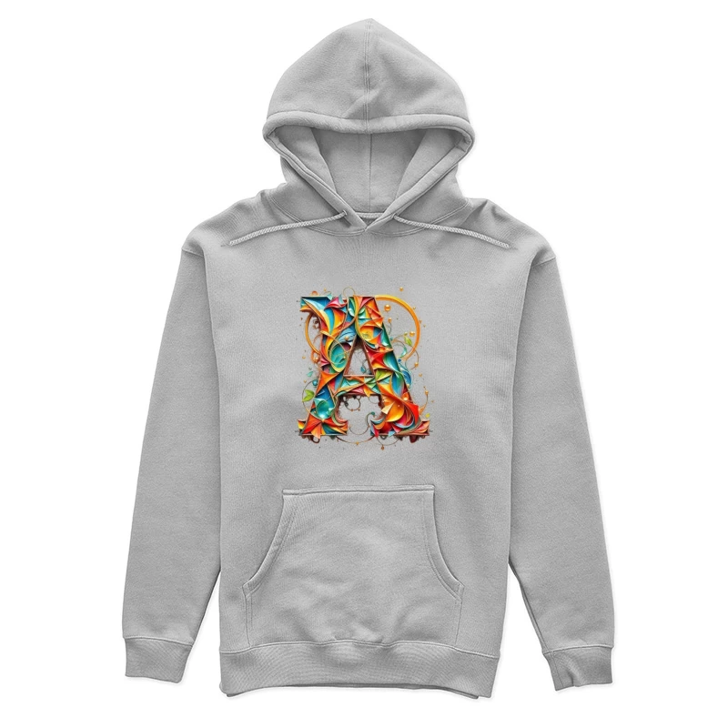 Vibrant Paper Quilled Letter A Typography Art Female Pullover Hoodie