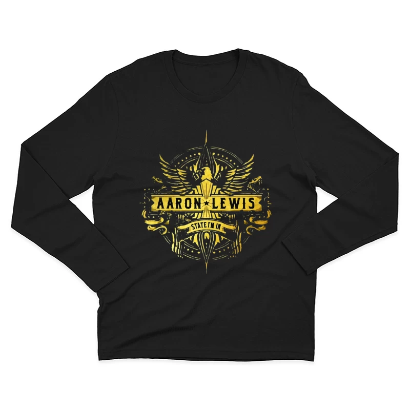 Aaron Lewis State I'm In - Golden Wings Logo Design Male Long Sleeve T-Shirt