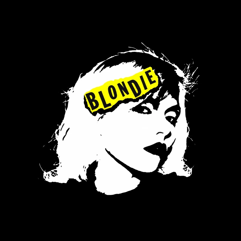 Blondie Band Artistic Logo Design in Black and White Tapestry