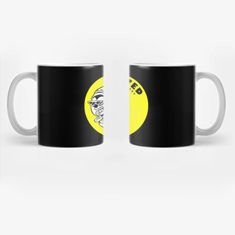 Sorted Records Label Logo with Cool Cartoon DJ Character Coffee Mug