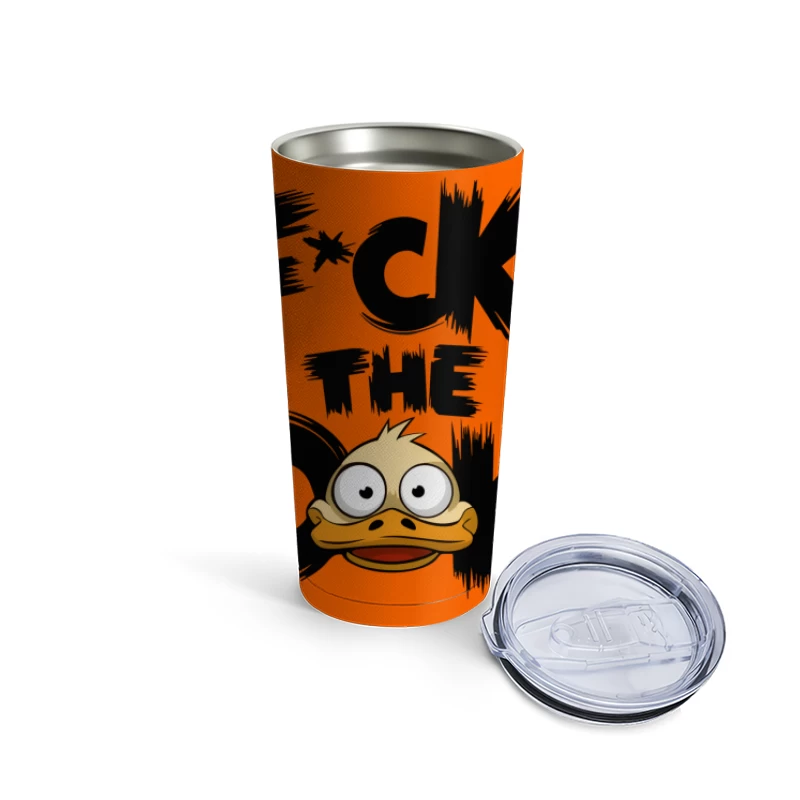 Angry Cartoon Duck Travel Mug