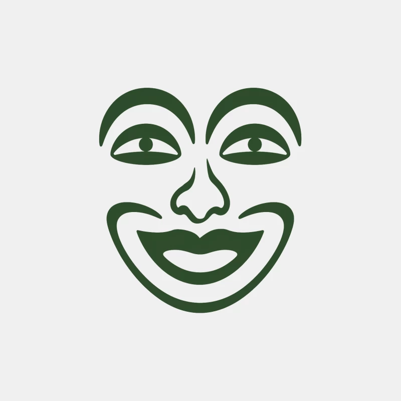Green Abstract Smiling Face Icon Male Tank Top