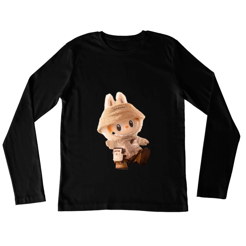Niedliches Stofftier im Winter-Outfit Damen Langarm T-Shirt