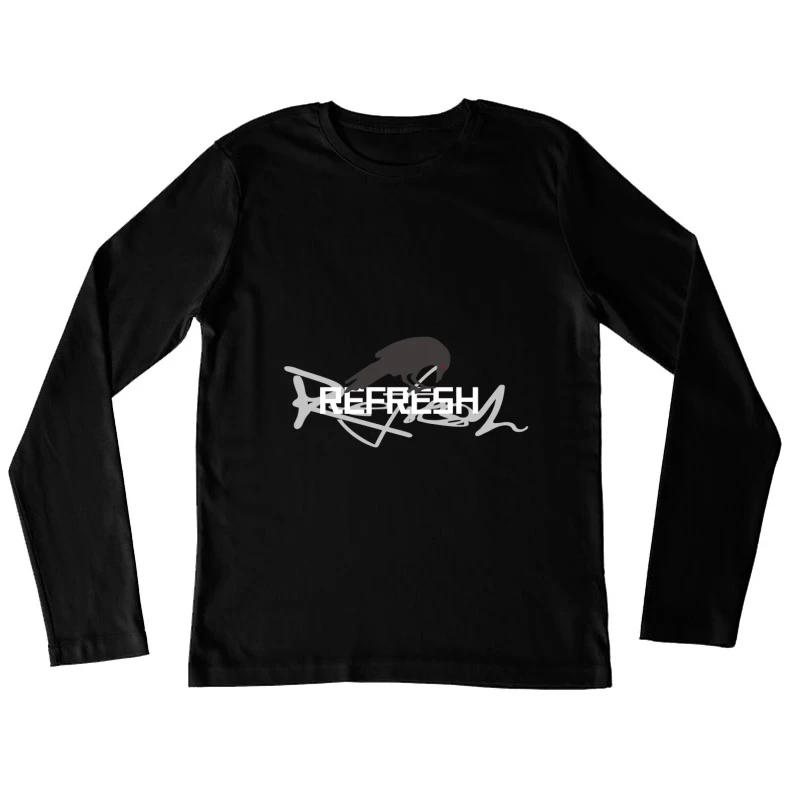 Rabe und Schriftkunst Damen Langarm T-Shirt