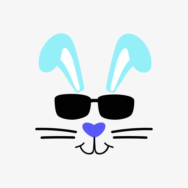 Visage de lapin avec lunettes Femme Manches Longues T-Shirt