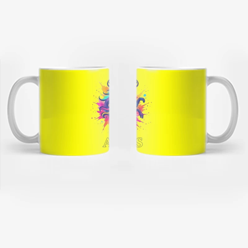 Colorful Aries Zodiac Illustration Coffee Mug