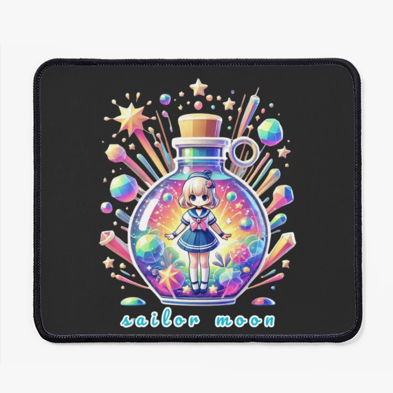 Magical Chibi Sailor in Rainbow Crystal Bottle Mouse Pad