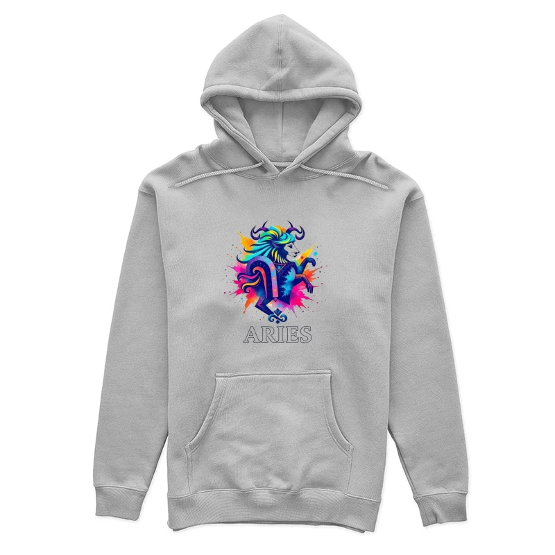 Colorful Aries Zodiac Illustration Female Pullover Hoodie