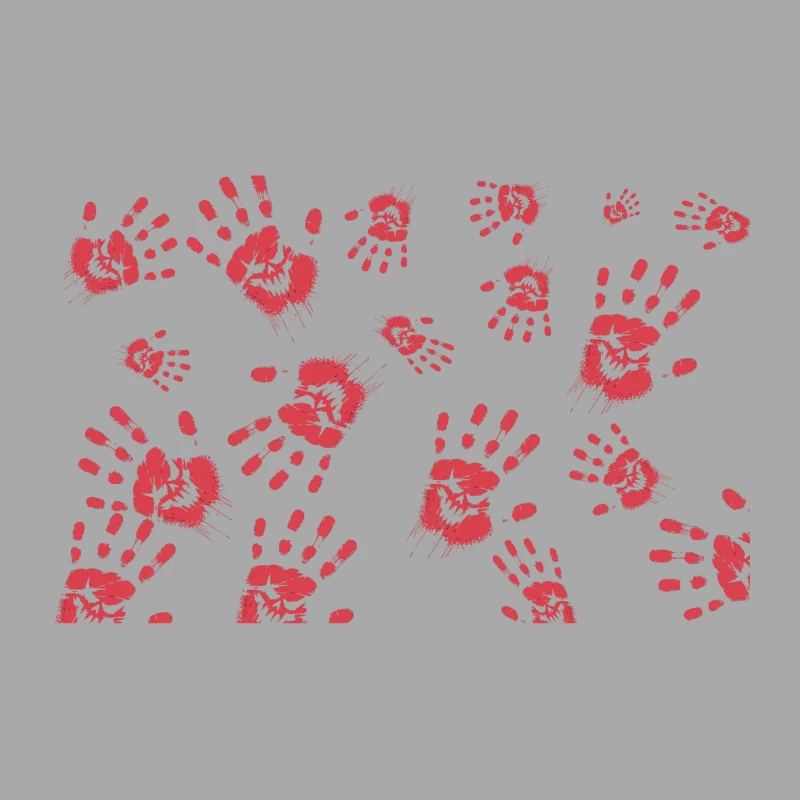 Bloody Handprints: A Chilling Crime Scene Pattern Male Pullover Hoodie