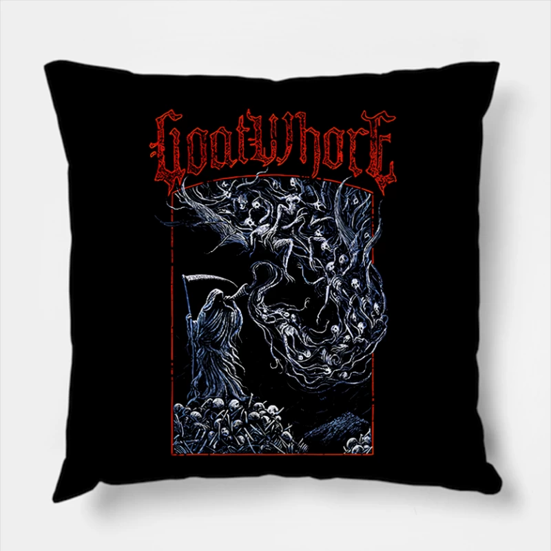 Goatwhore Death Horn Throw Pillow