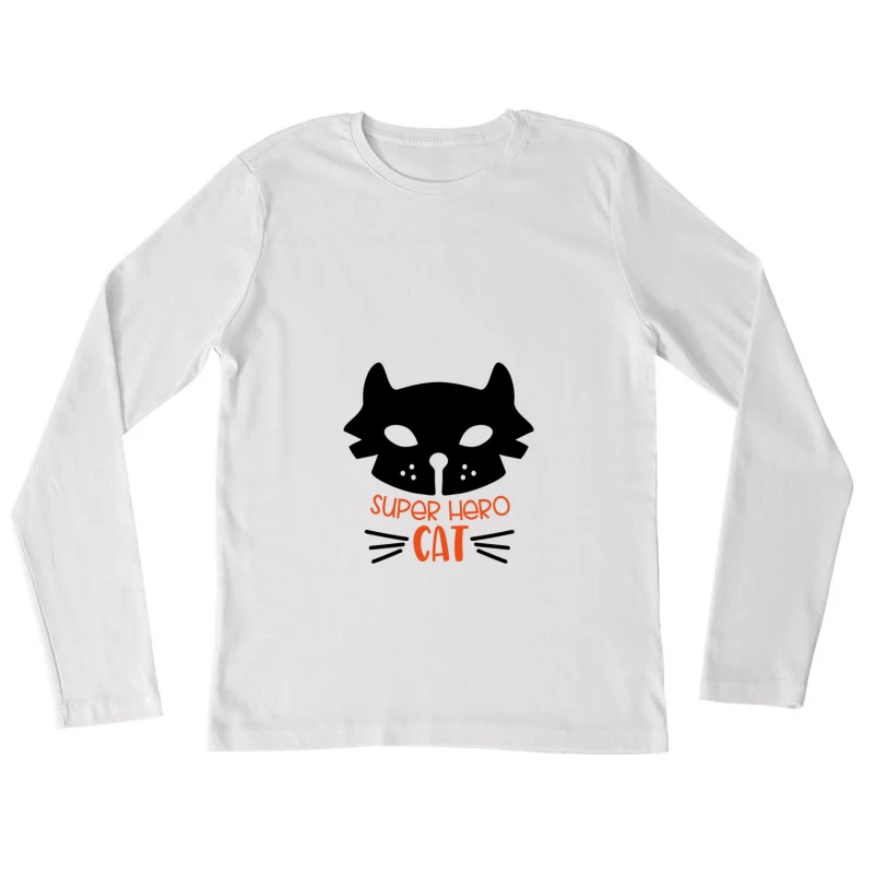 Chat super-héros stylisé Femme Manches Longues T-Shirt
