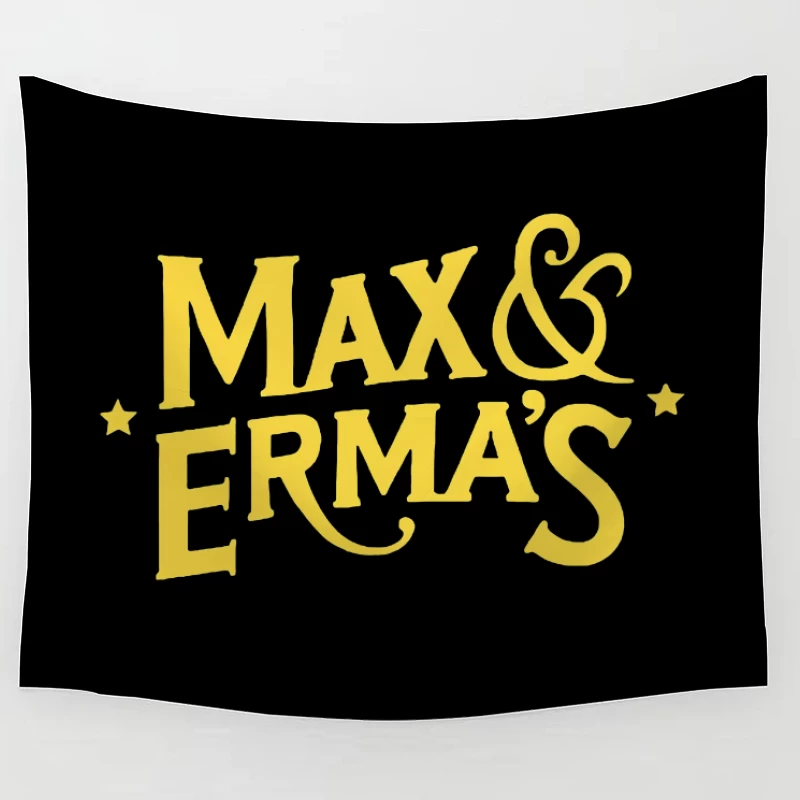 Max & Erma's Yellow Typography Logo Design Tapestry