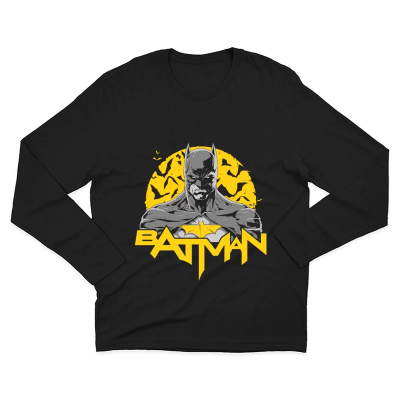 Batman Logo with Silhouette Male Long Sleeve T-Shirt