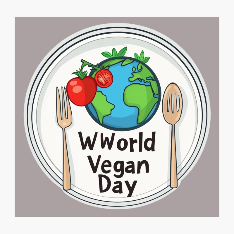 World Vegan Day: Global Plant-Based Celebration on a Plate Throw Pillow