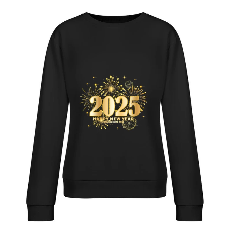Frohes neues Jahr 2025 mit Feuerwerk Damen Pullover Sweatshirt
