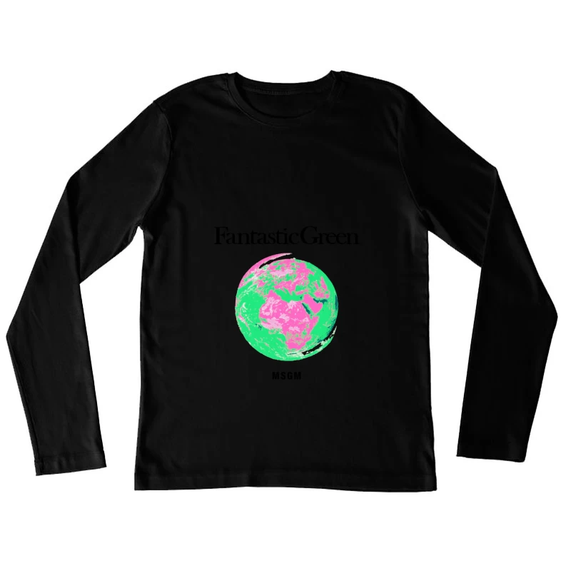Bunte Erde Illustration Damen Langarm T-Shirt