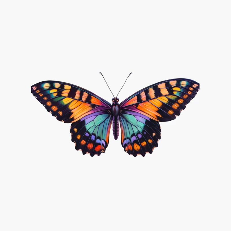 Vibrant Colorful Butterfly with Symmetrical Wings Cotton Tote Bag