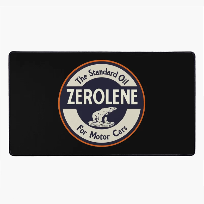 Vintage Standard Oil Zerolene Motor Car Advertisement with Polar Bear Logo Desk Mat