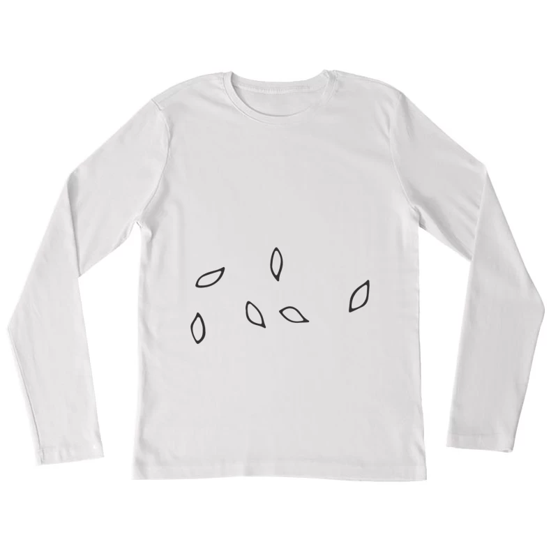 Design minimaliste avec formes feuille Femme Manches Longues T-Shirt